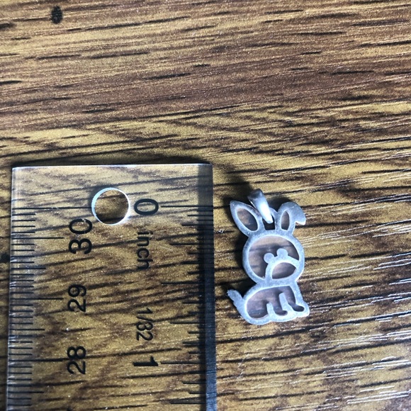 Silver Bunny/Dog? Charm Sterling Silver Charm/Pendant - Picture 10 of 13